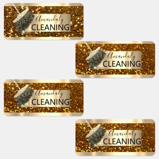 Cleaning Services Maid House Keeping Gold Kantoor Labels (Groep)