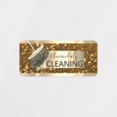 Cleaning Services Maid House Keeping Gold Kantoor Labels (Design 1)