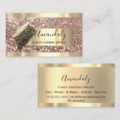 Cleaning Services Maid House Keeping Gold Roos VIP Visitekaartje (Voorkant / Achterkant)