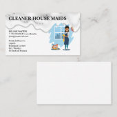 Cleaning Services | Maid with Broom Visitekaartje (Voorkant / Achterkant)