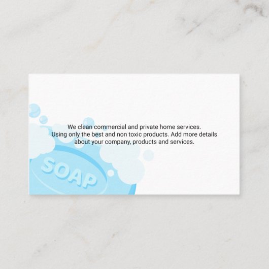 Cleaning Services | Soap Bubbles | Maid Visitekaartje (Achterkant)