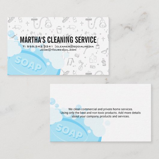 Cleaning Services | Soap Bubbles | Maid Visitekaartje (Voorkant / Achterkant)
