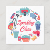 Cleaning Supplies Housekeeping Service Vierkante Visitekaartje (Voorkant)