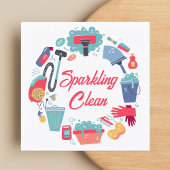 Cleaning Supplies Housekeeping Service Vierkante Visitekaartje