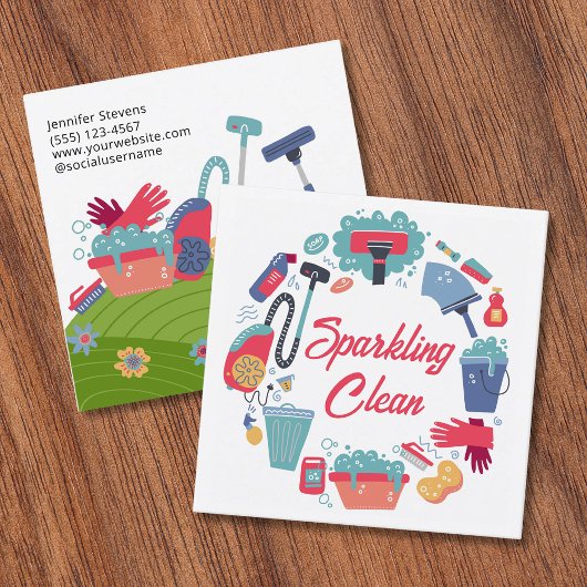 Cleaning Supplies Housekeeping Service Vierkante Visitekaartje
