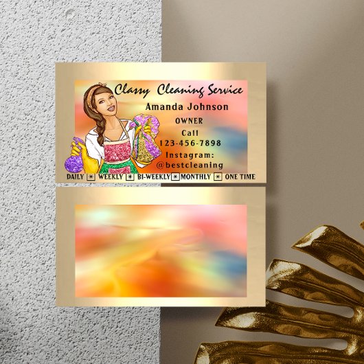 Cleaning van Classy House Maid Holographic Service Visitekaartje