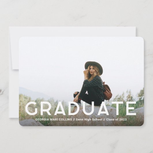 Cleanly Stated Afstuderen Foto Aankondiging (Voorkant)