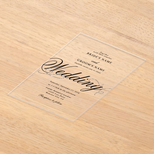 Clear Acryl Elegante Classy Luxe bruiloft Acryl Uitnodigingen (Laagn)