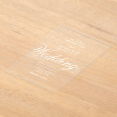 Clear Acryl Elegante Classy Luxe Witte Huwelijk Uitnodigingen (Laagn)