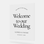 Clear Acryl Huwelijk Welkom Teken Minimalistisch Acryl Bord (Hoek)