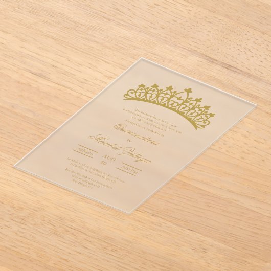 Clear acryl Quinceanera Acryl Uitnodigingen (Laagn)