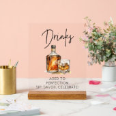  Clear Acryl Whiskey Bar Drinken teken Bord (Huwelijk)