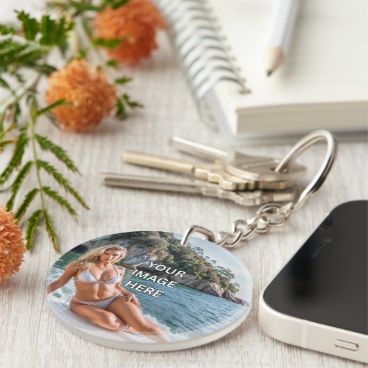 CLEAR! 🔑 Acrylen sleutelhanger – Voeg afbeelding (Voorkant Rechts)
