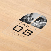 Clear Acrylic Arch Photo Wedding Table Number Acryl Uitnodigingen (Laagn)