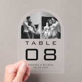 Clear Acrylic Arch Photo Wedding Table Number Acryl Uitnodigingen (Insitu (Draagbaar))