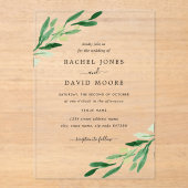 Clear Acrylic Leaf Wedding Invitation Acryl Uitnodigingen (Voorkant)