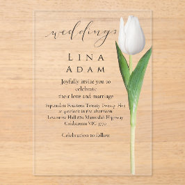 Clear Acrylic Tulip Wedding Invitation Acryl Uitnodigingen