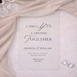 Clear Acrylic Wedding Invitation | Minimal Modern Acryl Uitnodigingen