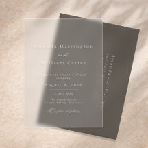 Clear Acrylic Wedding Invitation, Modern Minimal 