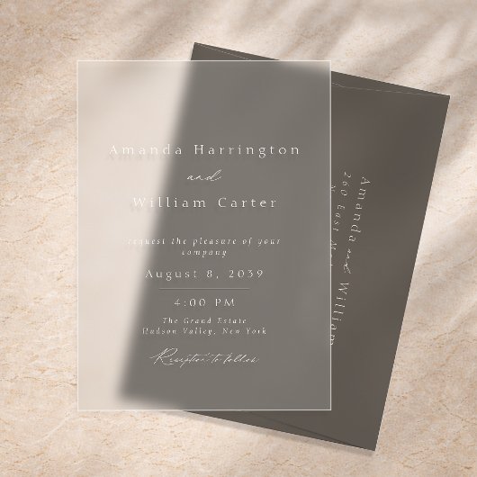 Clear Acrylic Wedding Invitation, Modern Minimal  Acryl Uitnodigingen