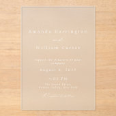 Clear Acrylic Wedding Invitation, Modern Minimal  Acryl Uitnodigingen (Voorkant)