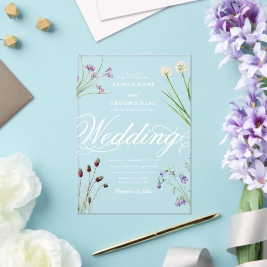 Clear Acrylic Wildflowers Bloemenbruiloft Acryl Uitnodigingen (Insitu (Huwelijk))