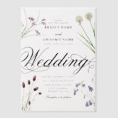 Clear Acrylic Wildflowers Bloemenbruiloft Vellum Uitnodigingen (Voorkant)