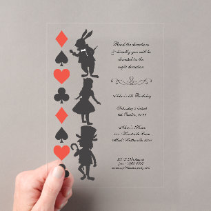 CLEAR Alice in Wonderland Kaarten Thee Feest Verja