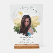 Clear Angel Wings Memorial Foto Acryl Bord (Voorkant)