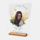 Clear Angel Wings Memorial Foto Acryl Bord (Hoek)