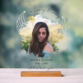 Clear Angel Wings Memorial Foto Acryl Bord (Neutraal)