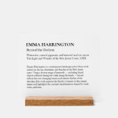 Clear Art Gallery Exhibit Display Plaque (Voorkant)