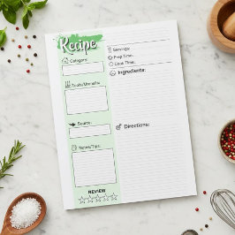 Clear Blank Full Page Recipe Papers | Personalized Notitieblok