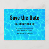 Clear Blue Pool Water Photo Save the Date Party Uitnodiging Briefkaart (Voorkant)