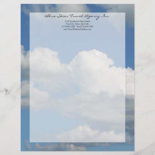 Clear Blue Sky Briefhoofd Ontwerp (Voorkant)