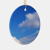 Clear Blue Sky & White Wolken Kerstversiering Keramisch Ornament (Rechts)