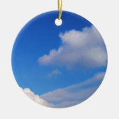 Clear Blue Sky & White Wolken Kerstversiering Keramisch Ornament (Voorkant)