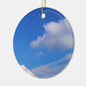 Clear Blue Sky & White Wolken Kerstversiering Keramisch Ornament (Links)