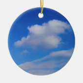 Clear Blue Sky & White Wolken Kerstversiering Keramisch Ornament (Voorkant)