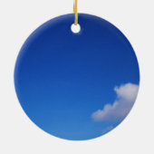 Clear Blue Sky & White Wolken Kerstversiering Keramisch Ornament (Achterkant)
