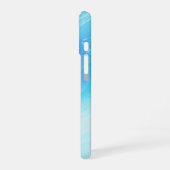 Clear Blue Waterverf Gradient Art iPhone 16 Hoesje (Linkerkant)