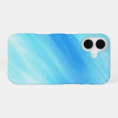 Clear Blue Waterverf Gradient Art iPhone 16 Hoesje (Achterkant horizontaal)