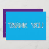 CLEAR BUBBLES FONT (lichtblauw gebladerd) Bedankkaart (Voorkant / Achterkant)