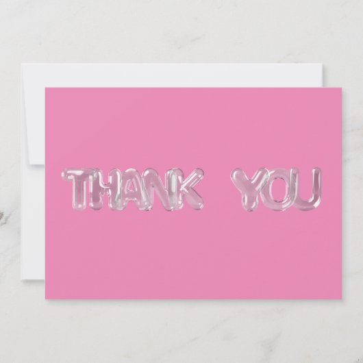 CLEAR BUBBLES LETTERTYPE (roze balk) Bedankkaart (Voorkant)