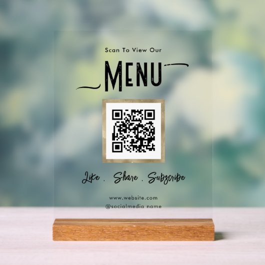 Clear Business Menu Verbinden Acryl Bord (Neutraal)
