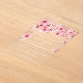 Clear Cherry Blossom Wedding Acryl Uitnodigingen (Laagn)