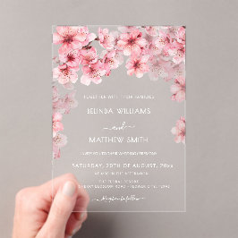 Clear Cherry Blossom Wedding Acryl Uitnodigingen
