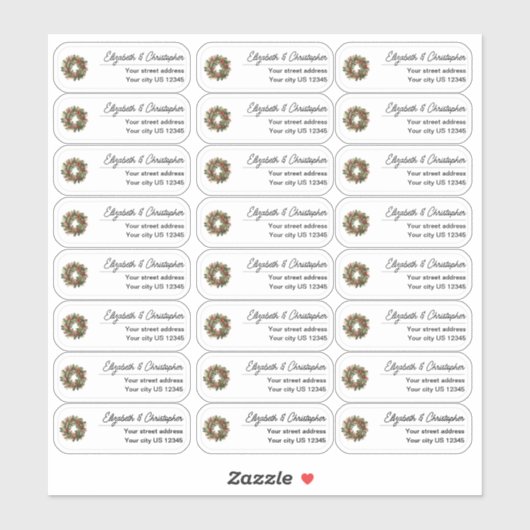 Clear Christmas Return Address Custom Transparent  Sticker (Vel)