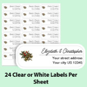 Clear Christmas Return Address Custom Transparent  Sticker