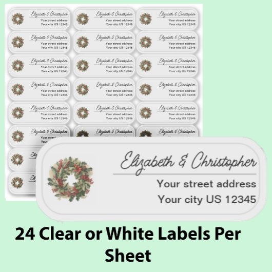 Clear Christmas Return Address Custom Transparent  Sticker